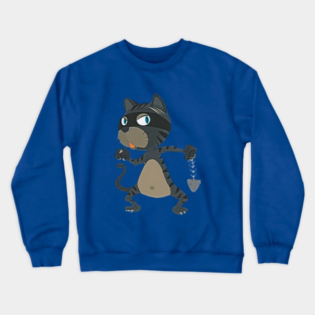 funny thief cat Crewneck Sweatshirt by Morima